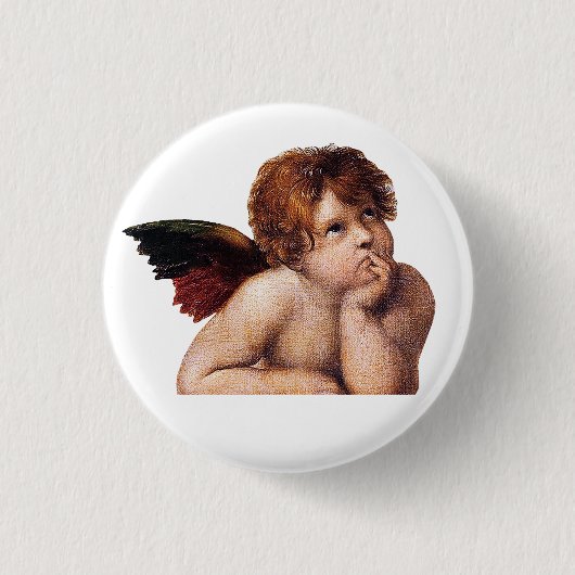Cherubinen, geflügelte Engel Gemälde von Raffael Button (Vorderseite)
