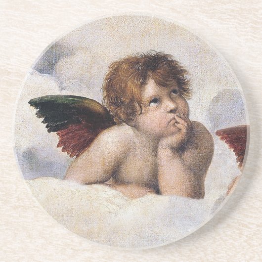 Cherubinen, geflügelte Engel Gemälde von Raffael Getränkeuntersetzer (Vorne)