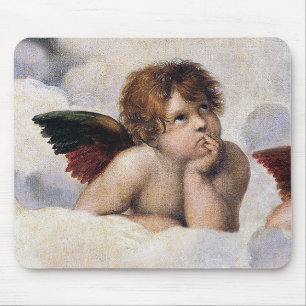 Cherubinen, geflügelte Engel Gemälde von Raffael  Mousepad