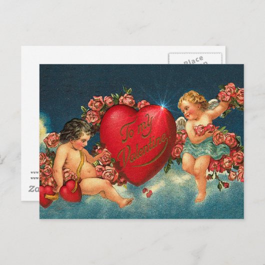 CHERUBS & HEARDS von SHARON SHARPE Postkarte (Vorne/Hinten)