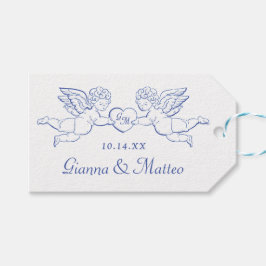 Cherubs Holding Heart Couple Cupids Initials Geschenkanhänger