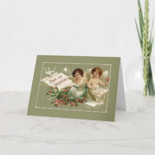 Cherubs und Rose Valentine Feiertagskarte
