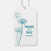 Chervil Blue aquamarin White Hochzeitstitel Geschenkanhänger (Vorderseite)