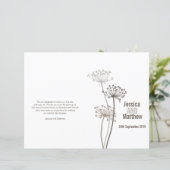 Chervil-Blume-Hochzeitsprogramm (Stehend Vorderseite)