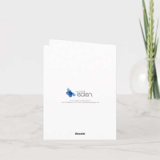 Chervil Braun Hochzeit Blume Mädchen danke Karte (Rückseite)