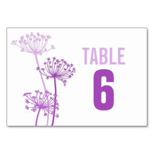 Chervil grafische Blume Hochzeit Tischnummern