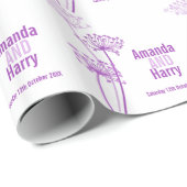 Chervil lila, moderne Hochzeitsnamensartikel Geschenkpapier (Rolleneckpunkt)