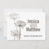Chervil moderne Blume Braun Hochzeit einladen Einladung (Vorderseite)