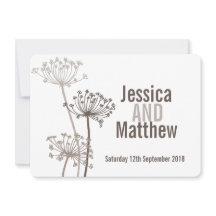 Chervil moderne Blume Braun Hochzeit einladen