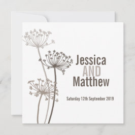 Chervil moderne Blume Braun Hochzeit einladen Einladung