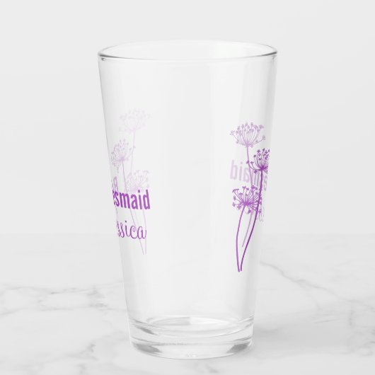 Chervil moderne Blume Grafik lila Gastgeschenk Hoc Glas (Rechts)