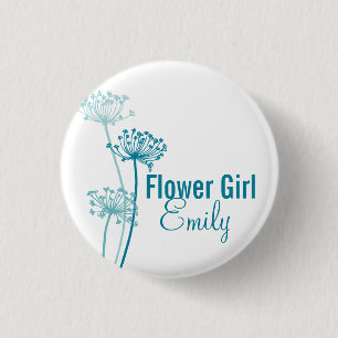 Chervil moderne Blume Hochzeit Button / Taste