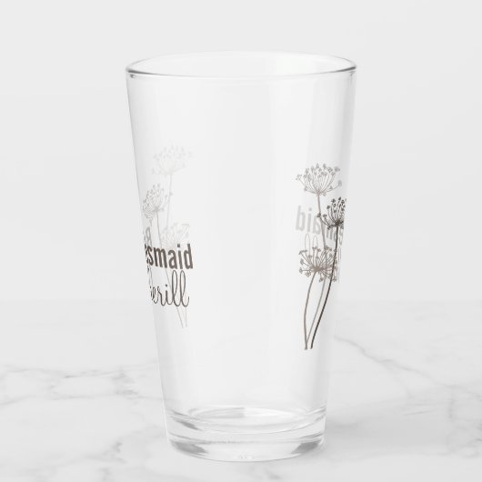 Chervil moderne Blume Tinte Kunst braun Gastgesche Glas (Rechts)