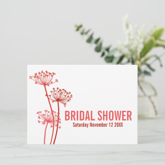 Chervil moderne grafische Brautdusche Einladung (Stehend Vorderseite)