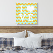 Chervon muster gelbe Herz-LIEBE Leinwand Wandkunst (Insitu (Schlafzimmer))