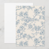 Chery blossom branches in blue and off white (Vorne/Hinten)