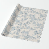 Chery blossom branches in blue and off white geschenkpapier (Ungerollt)