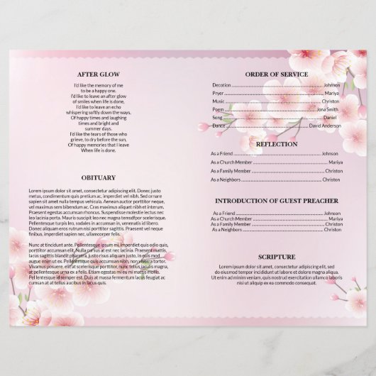 Chery Funeral Template (Rückseite)