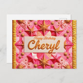 CHERYL~ HAPPY BIRTHDAY ~ POSTKARTE (Vorne/Hinten)