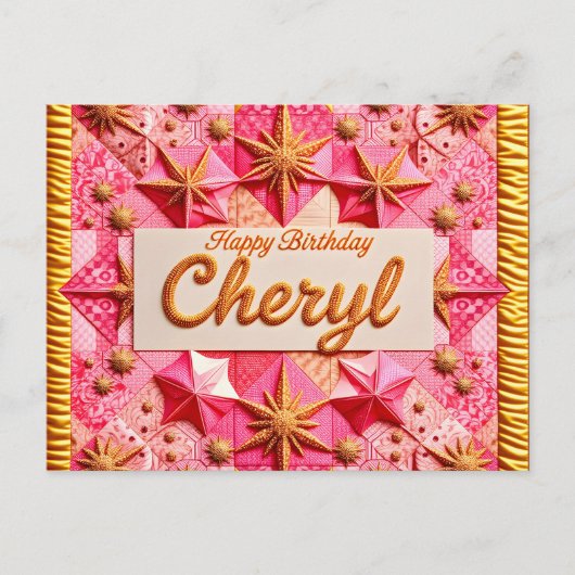 CHERYL~ HAPPY BIRTHDAY ~ POSTKARTE (Vorderseite)