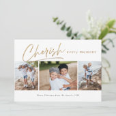 Cheryl jeden Augenblick drei Foto Weihnachtskarte Karte (Stehend Vorderseite)