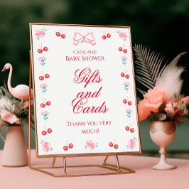 Cheryl On Oben Wasserfarbe Rosa Bow Geschenk und K Poster