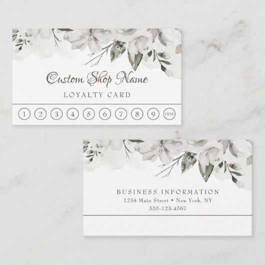 Cheryl Vintages Whitepaper mit benutzerdefiniertem Treuekarte (Vorne/Hinten)