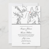 Chesapeake Bay Beach Club Black and White Wedding Einladung (Vorderseite)