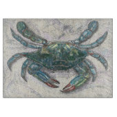 Chesapeake Bay Blue Crab Glas Cutting Board Schneidebrett (Vorderseite)