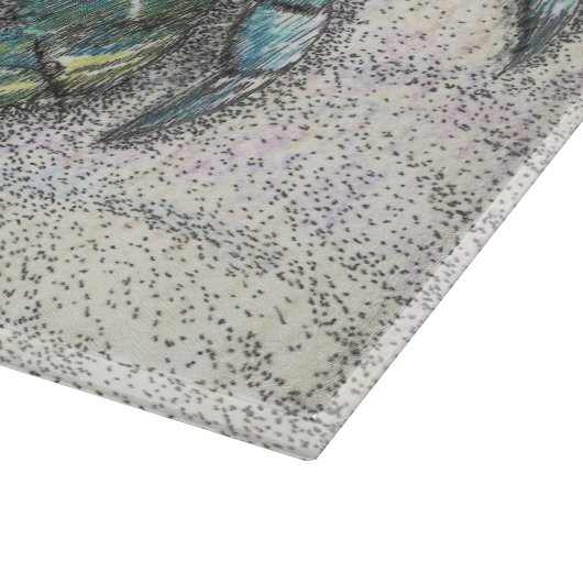 Chesapeake Bay Blue Crab Glas Cutting Board Schneidebrett (Ecke)