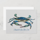 Chesapeake Bay Blue Crab Notecard Mitteilungskarte (Vorne/Hinten)