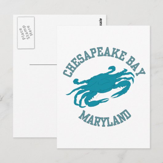 Chesapeake Bay Blue Crab Postkarte (Vorne/Hinten)