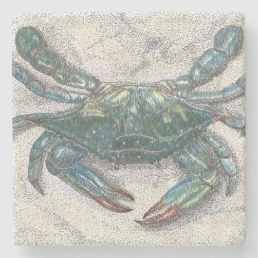 Chesapeake Bay Blue Crab Steinuntersetzer (Vorderseite)