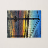 Chesapeake Bay Bridge Icy Sunset Silhouette Puzzle (Horizontal)