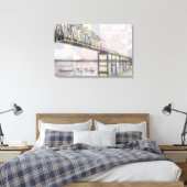 Chesapeake Bay Bridge Maryland Flag Canvas Print Leinwanddruck (Insitu (Schlafzimmer))