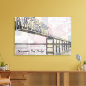Chesapeake Bay Bridge Maryland Flag Canvas Print Leinwanddruck (Insitu (Wohnzimmer))