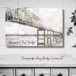 Chesapeake Bay Bridge Maryland Flag Canvas Print Leinwanddruck
