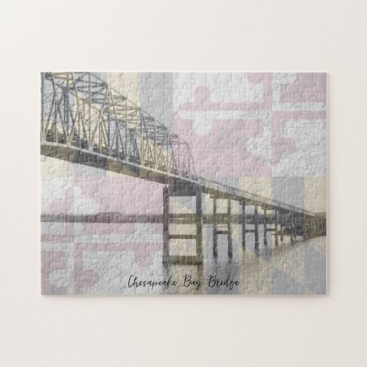Chesapeake Bay Bridge Maryland Flag Puzzle (Horizontal)