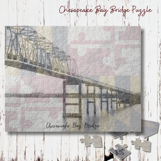 Chesapeake Bay Bridge Maryland Flag Puzzle
