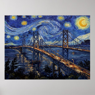 Chesapeake Bay Bridge Maryland Sternenhimmel Poster