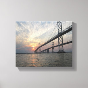 Chesapeake Bay Bridge Sunset Leinwand
