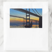 Chesapeake Bay Bridge Sunset Over Icy Waters Rechteckiger Aufkleber (Tasche)