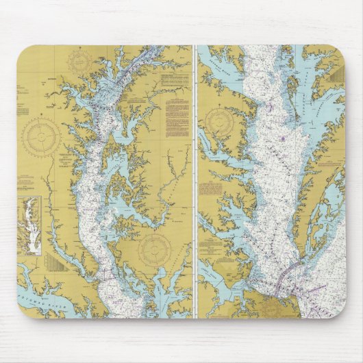 Chesapeake Bay-Diagramm-Mausunterlage Mousepad (Vorne)