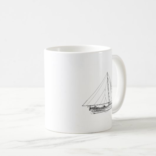 Chesapeake Bay-Fisch-Segelboot Kaffeetasse (VorderseiteRechts)