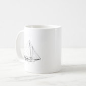 Chesapeake Bay-Fisch-Segelboot Kaffeetasse (Vorderseite Links)