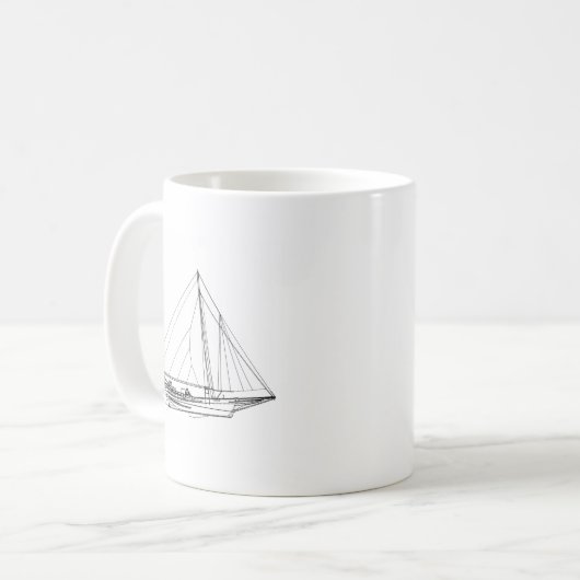 Chesapeake Bay-Fisch-Segelboot Kaffeetasse (Vorderseite Links)