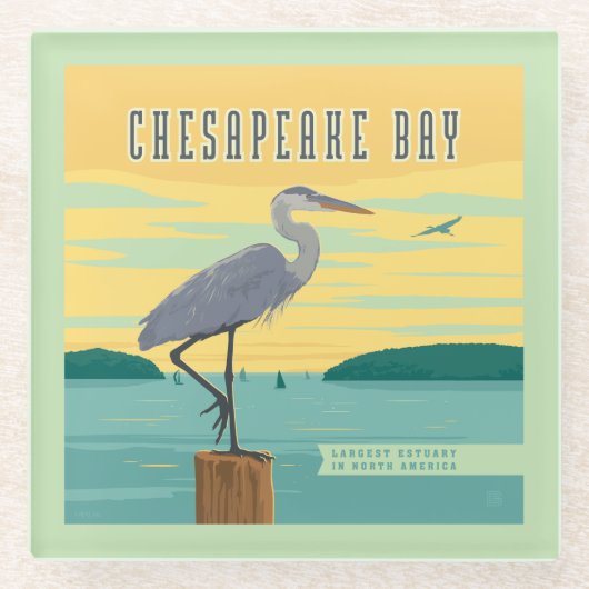 Chesapeake Bay größte Küste Nordamerikas Glasuntersetzer (Vorderseite)