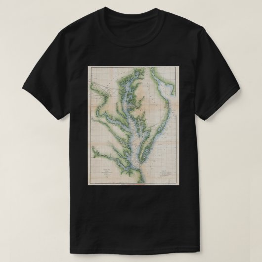 Chesapeake Bay Map T-Shirt (Design vorne)
