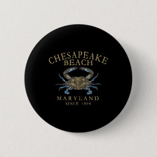 Chesapeake Bay Maryland Blaue Krabbe Vintage gebog Button