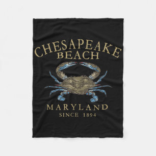 Chesapeake Bay Maryland Blaue Krabbe Vintage gebog Fleecedecke